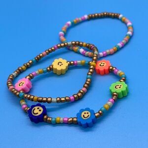 Y2K Bracelets “Golden 3” Stretchy Beaded Bracelets
